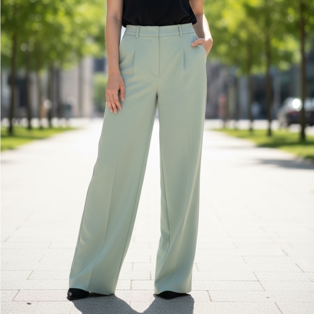 Abercrombie & Fitch Light Green Wide Leg Pants